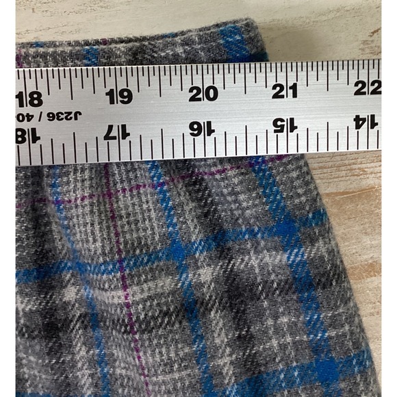 Pendleton Wool Blazer Skirt Suit Set Blue Plaid Vintage Womens - Picture 10 of 12